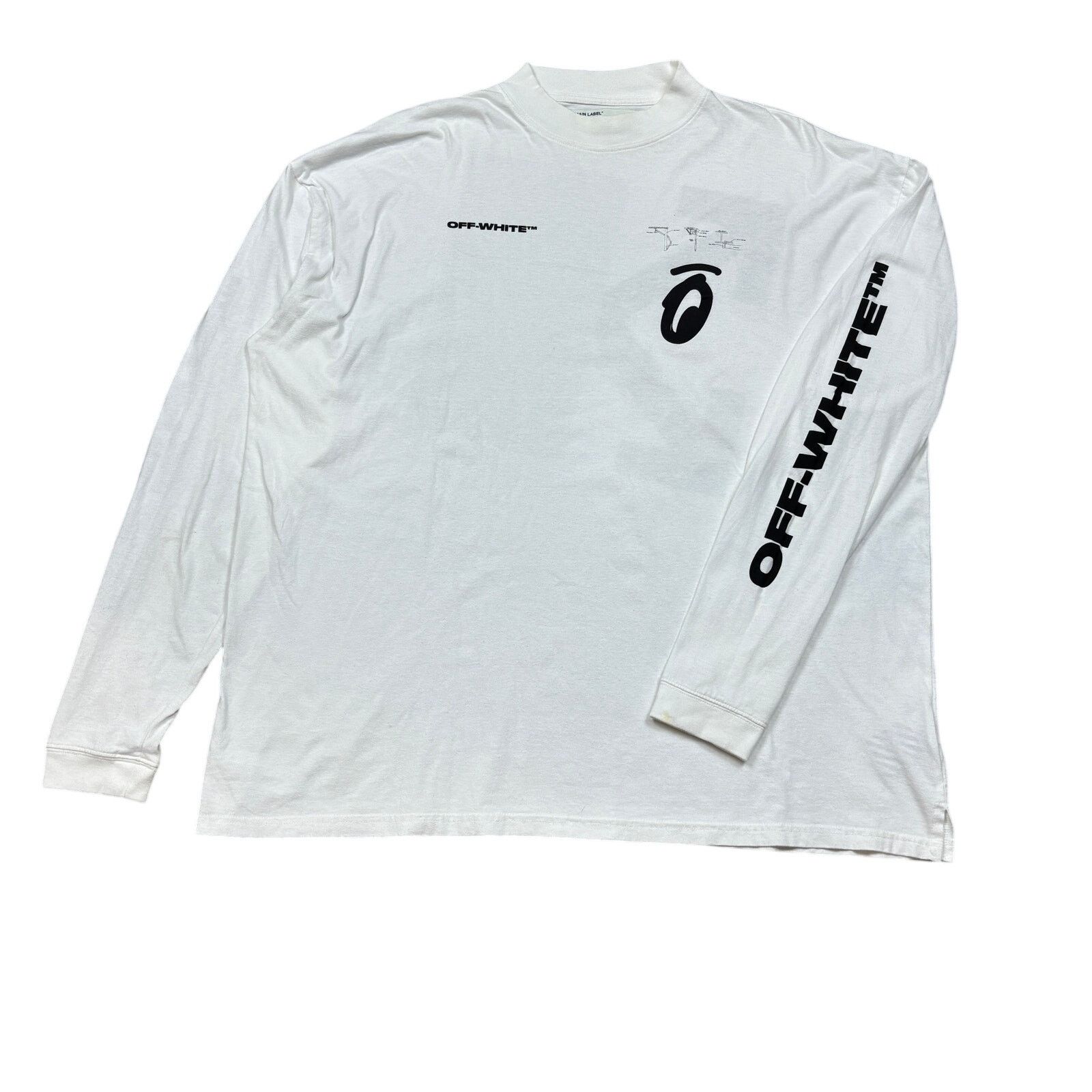 Off-White × Virgil Abloh Off-White Split Arrow Mock Neck Long Sleeve Shirt Men's L Size US L / EU 52-54 / 3 - 1 Thumbnail