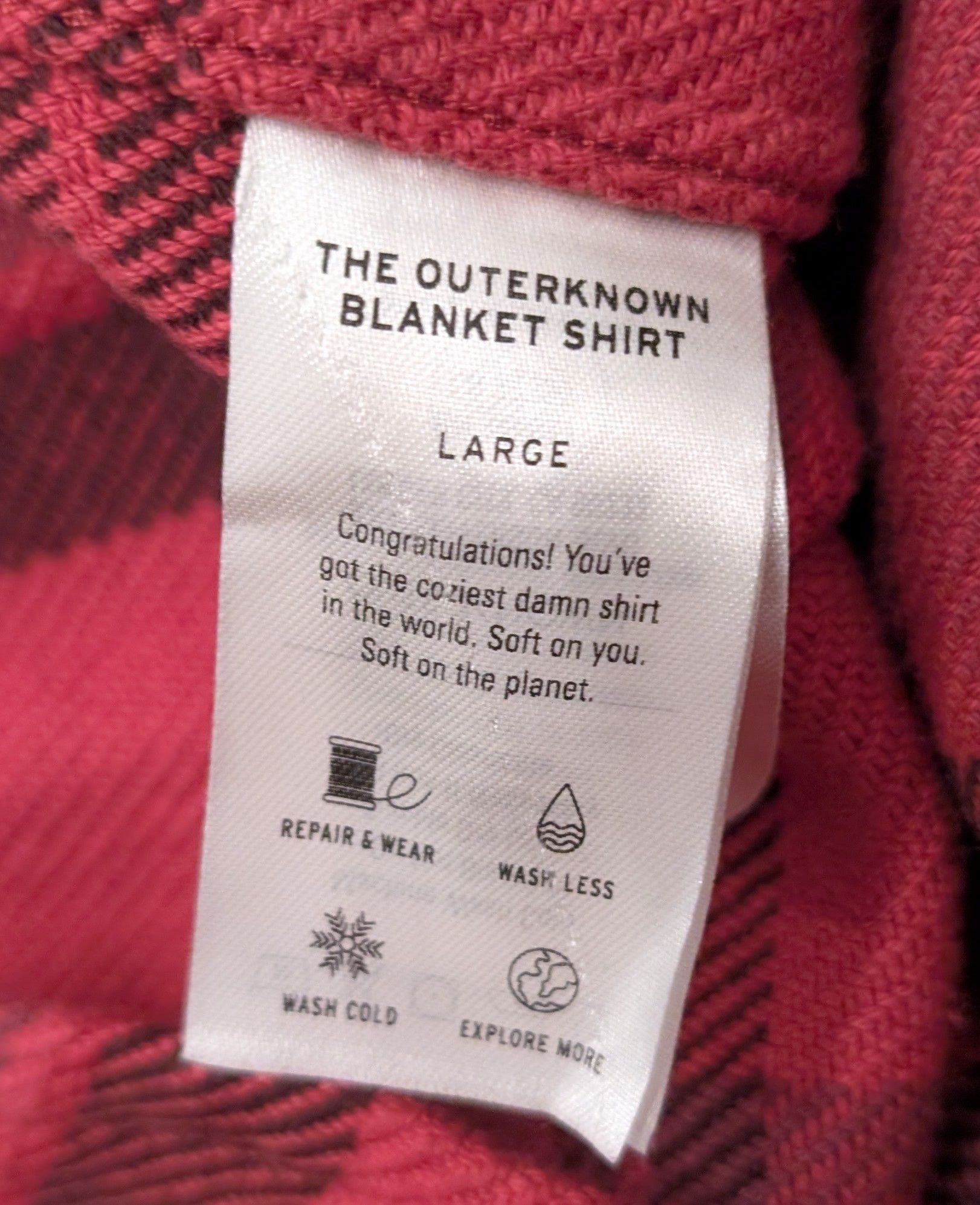 Outerknown Outerknown The Blanket Flannel Shirt Red Men's Size Large Size US L / EU 52-54 / 3 - 4 Thumbnail