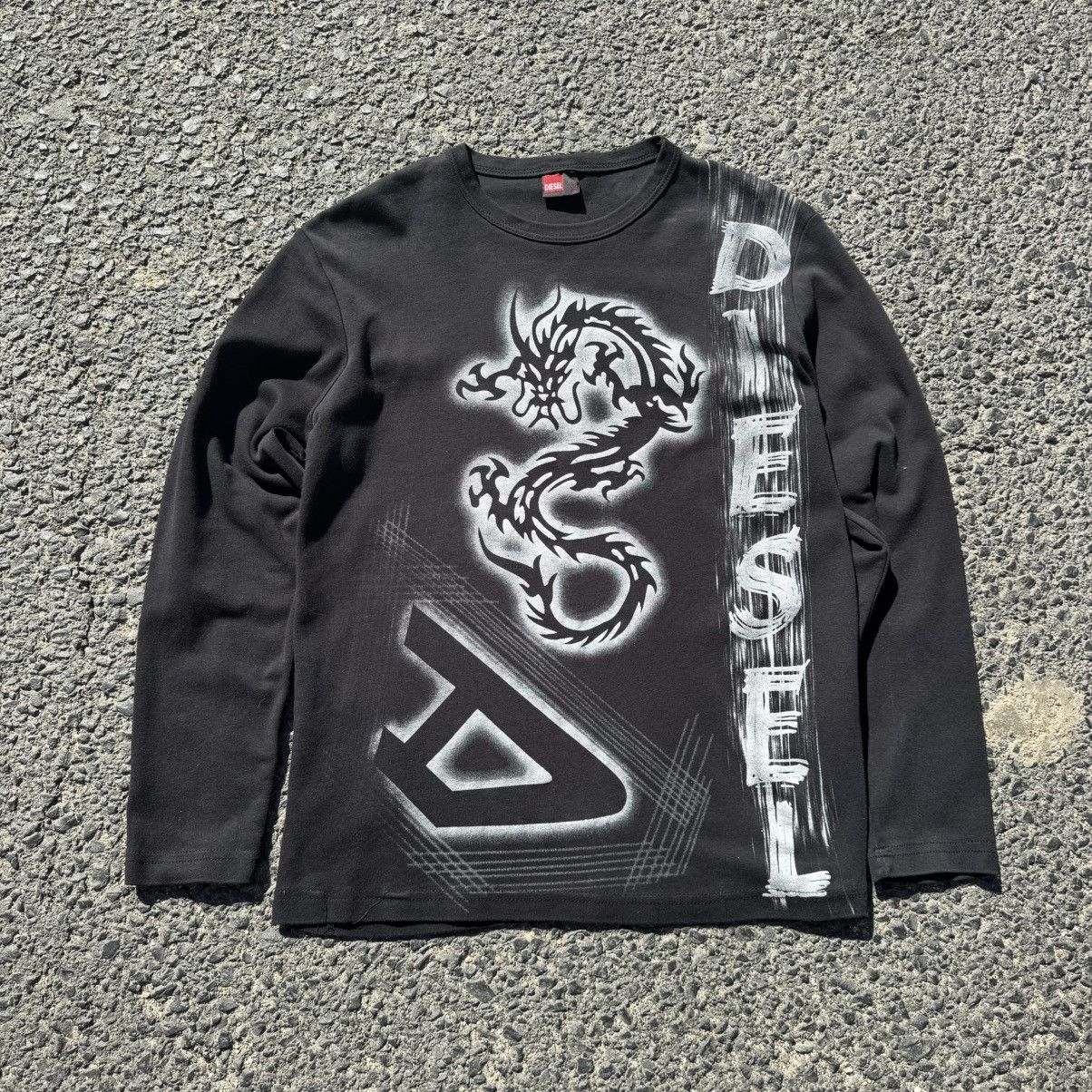 Diesel × Vintage Y2K Diesel Printed Logo Longsleeve Vintage Opium Vamp Style Size US S / EU 44-46 / 1 - 1 Thumbnail