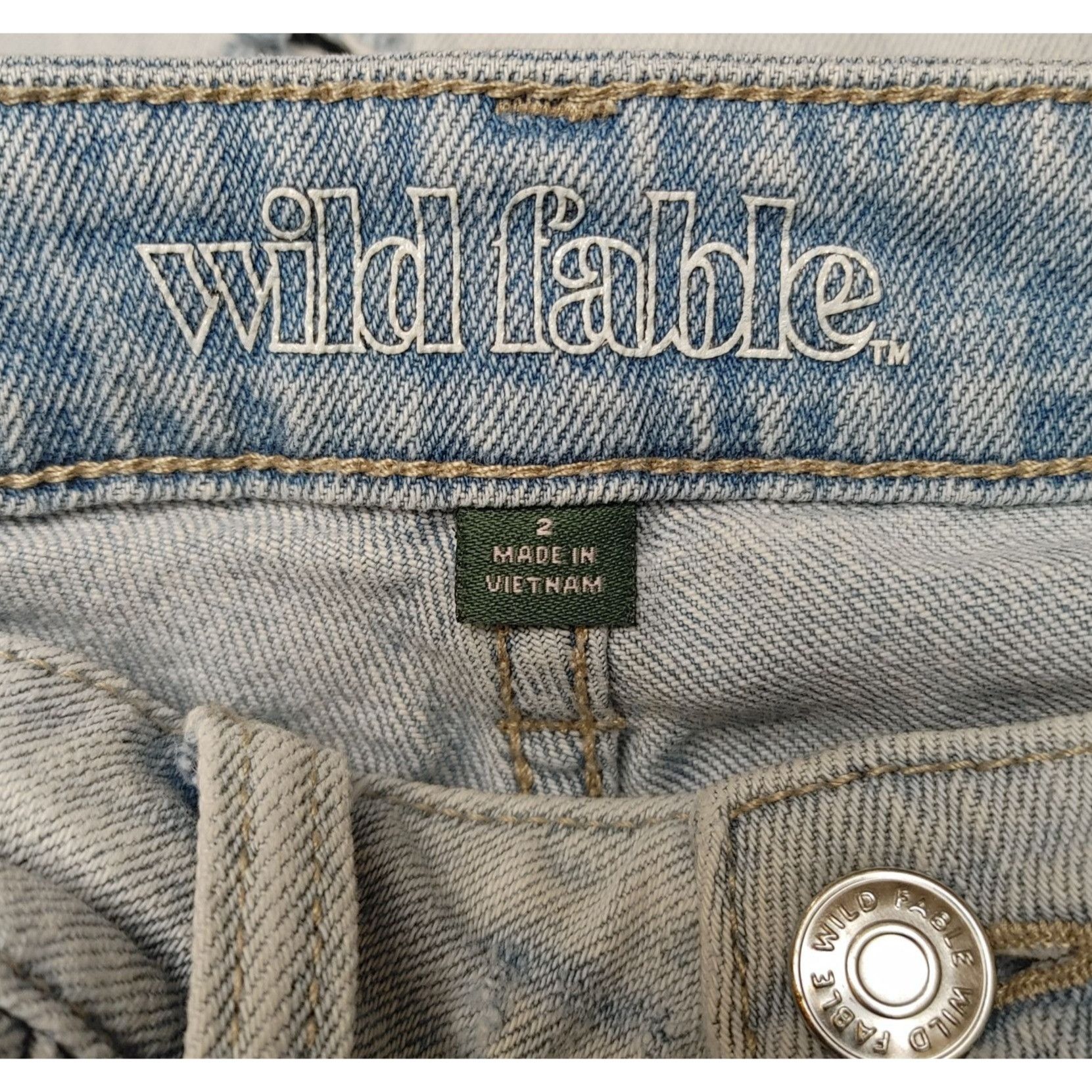 Other Wild Fable Women's Light Washed White Blue Denim Distressed Size 26" / US 2 / IT 38 - 5 Thumbnail