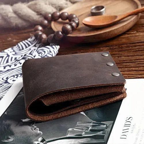 Japanese Brand × Leather × Vintage Handmade Crazy Horse Short Wallet Size ONE SIZE - 1 Thumbnail