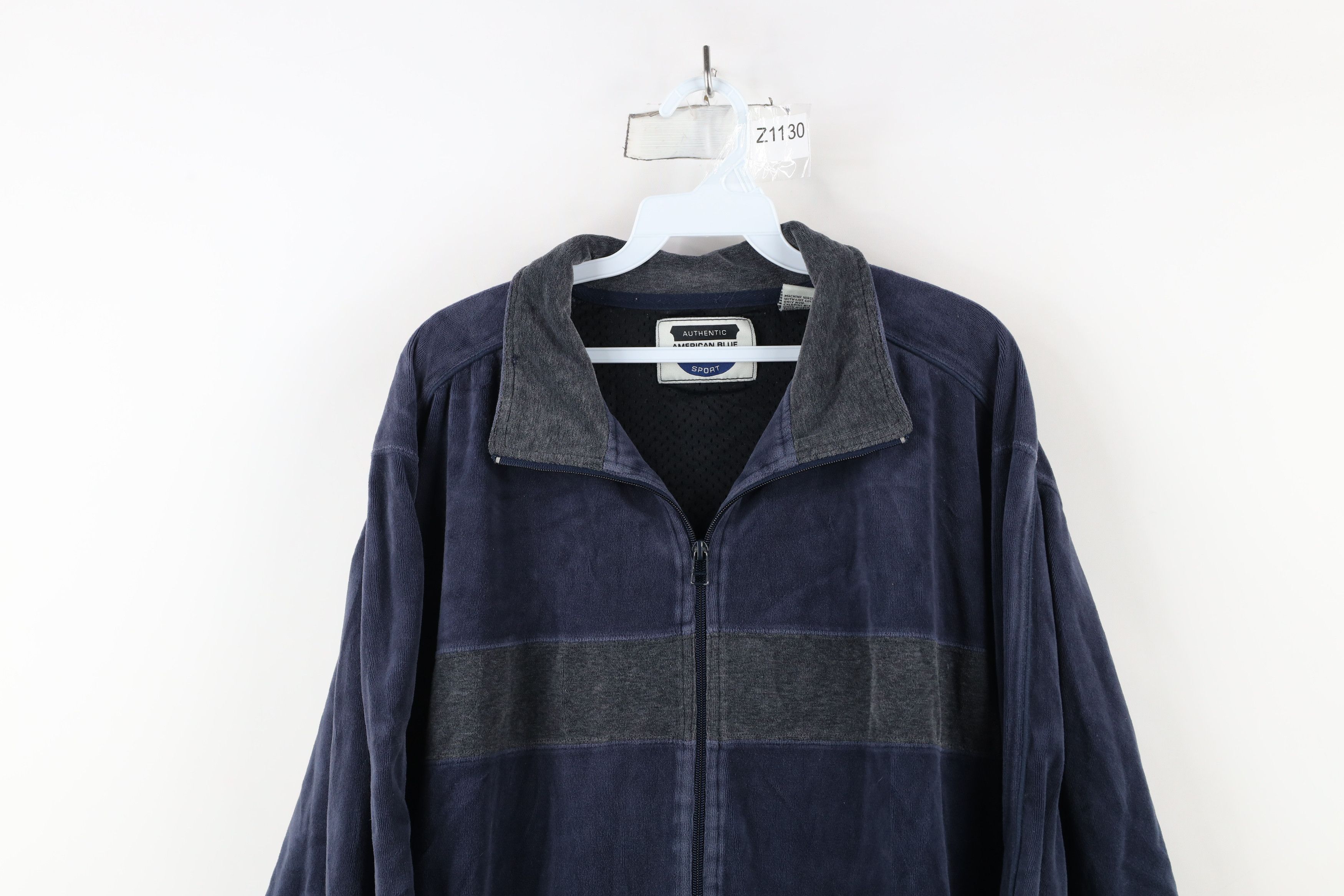 Vintage Vintage 90s Streetwear Block Velour Warm Up Track Jacket Size US L / EU 52-54 / 3 - 2 Thumbnail