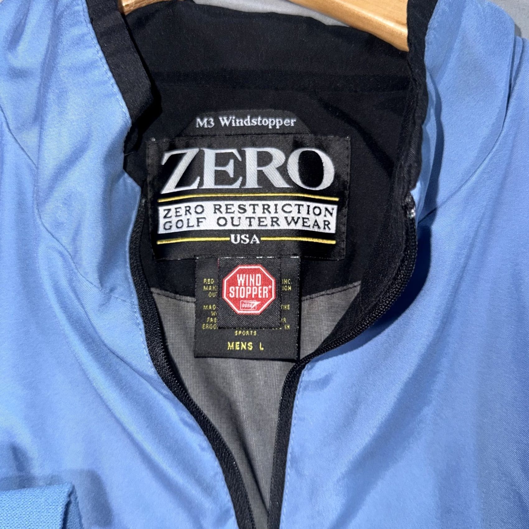 Vintage Zero Restriction M3 Windstopper Jacket Mens L Blue 1/4 Zip Golf Pullover Size US L / EU 52-54 / 3 - 3 Thumbnail