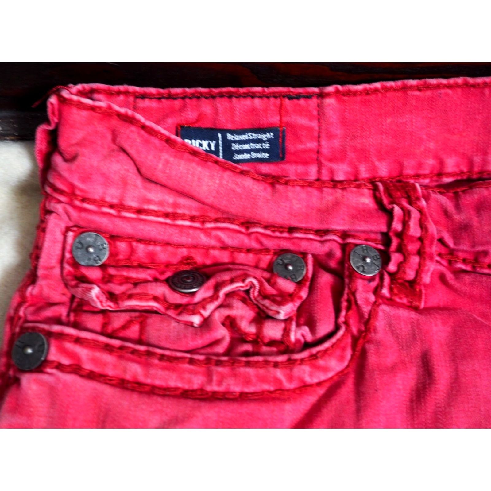True Religion VINTAGE True Religion Ricky Straight Pants Mens 40x33 Red Logo Chino Hip Hop Punk Size US 40 / EU 56 - 6 Thumbnail