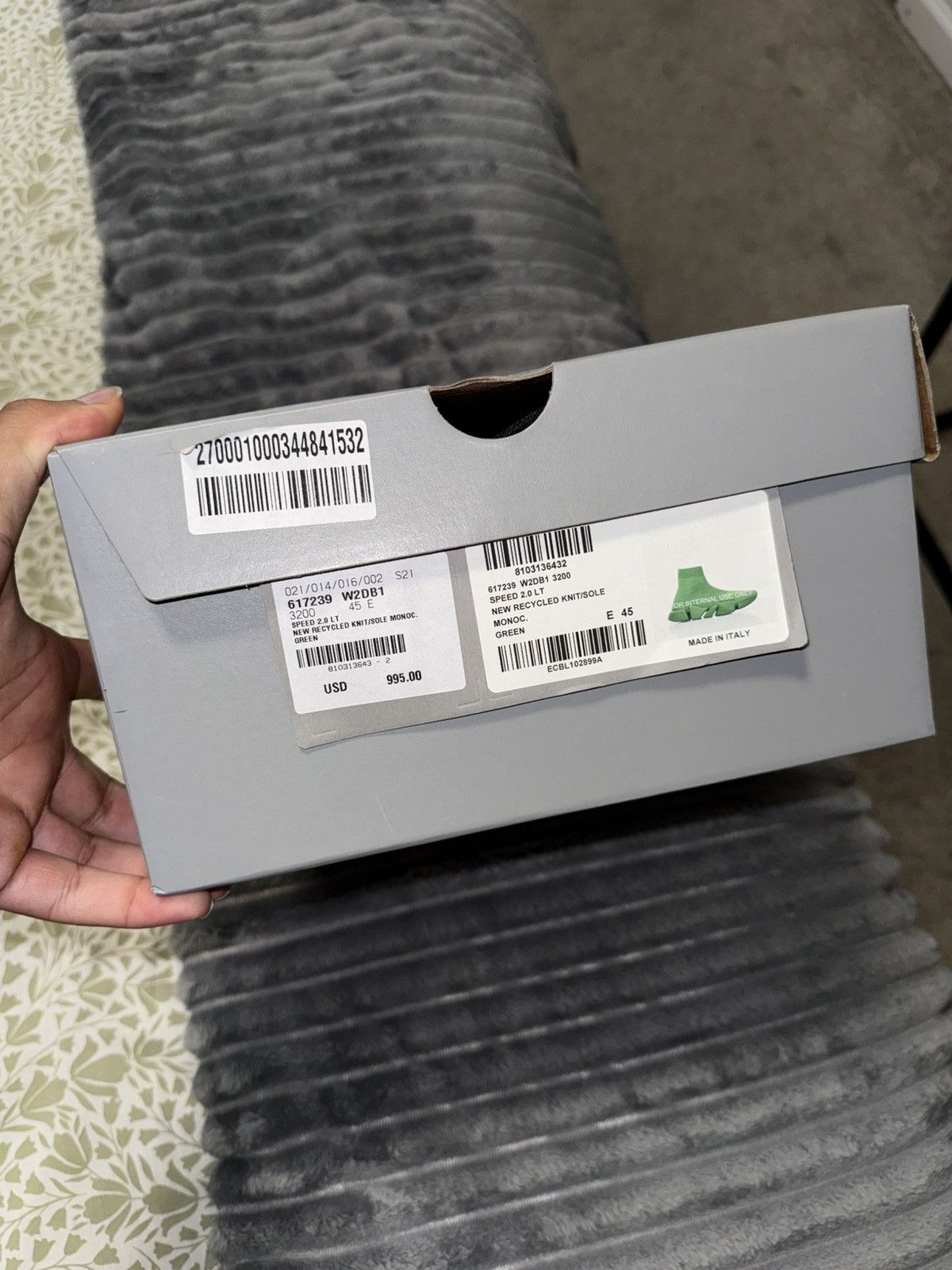 Balenciaga Balenciaga Green Sock Sneakers - Size E 45 Size US 12 / EU 45 - 2 Thumbnail