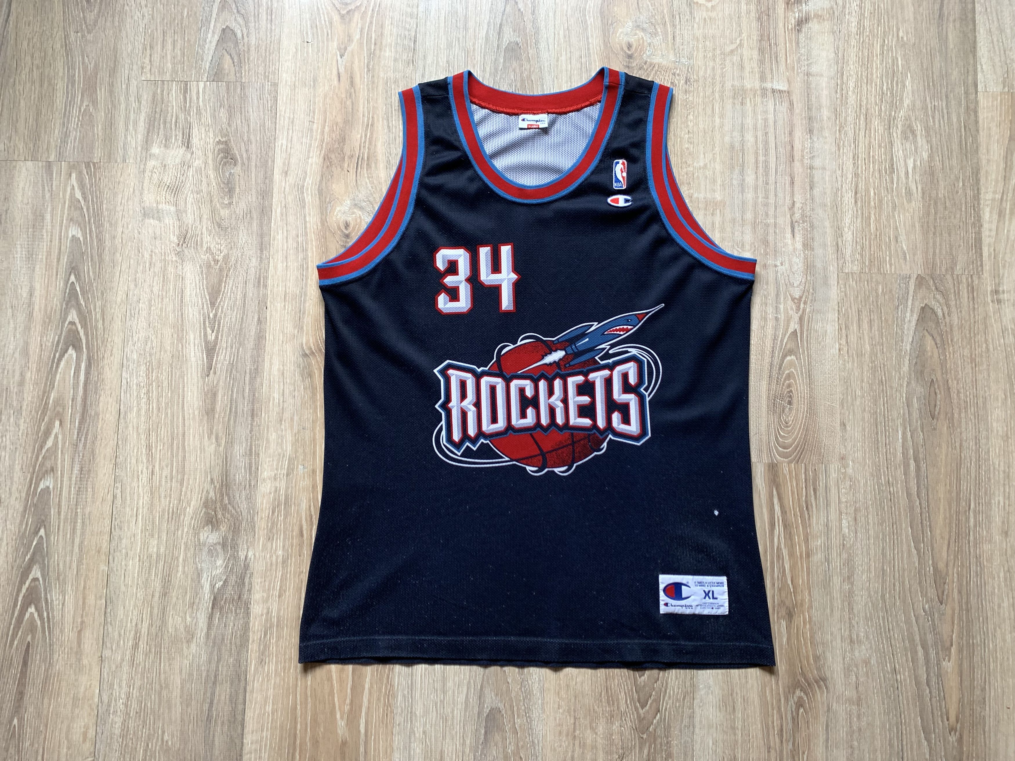 Champion × NBA × Vintage Vintage NBA Houston Rockets Hakeem Olajuwon #34 Jersey Size US XL / EU 56 / 4 - 2 Thumbnail