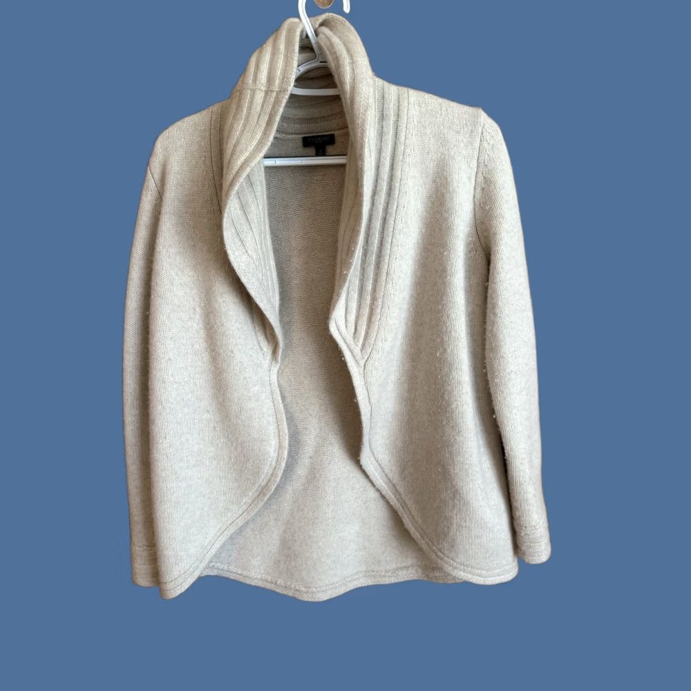 Talbots Talbots Petites Cream Wool Blend Cardigan Classic Small Preppy Classy Open Size S / US 4 / IT 40 - 1 Thumbnail