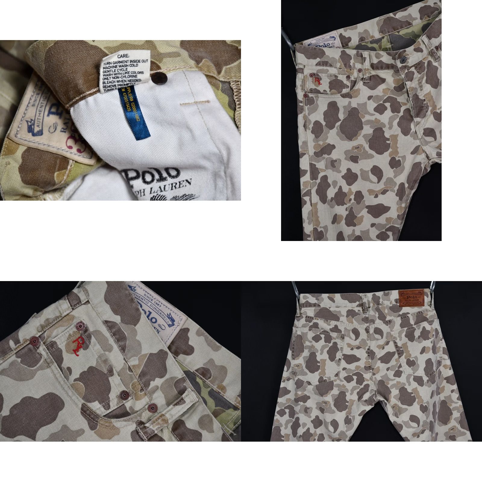 Polo Ralph Lauren Polo Ralph Lauren Military Army Desert Camouflage Sullivan Slim Jeans Mens W33 Slim Tapered 98% Cotton 2% Elastane Camouflage Army Decade 90s Women? Size US XS / EU 42 / 0 - 8 Thumbnail