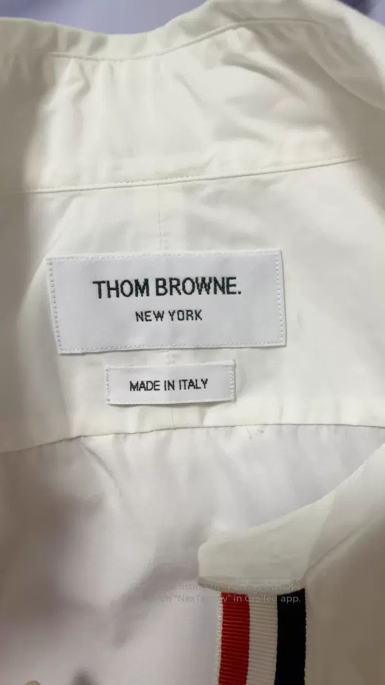 Thom Browne Thom Browne White Striped Long Sleeve Shirt Size US XXS / EU 40 - 2 Thumbnail