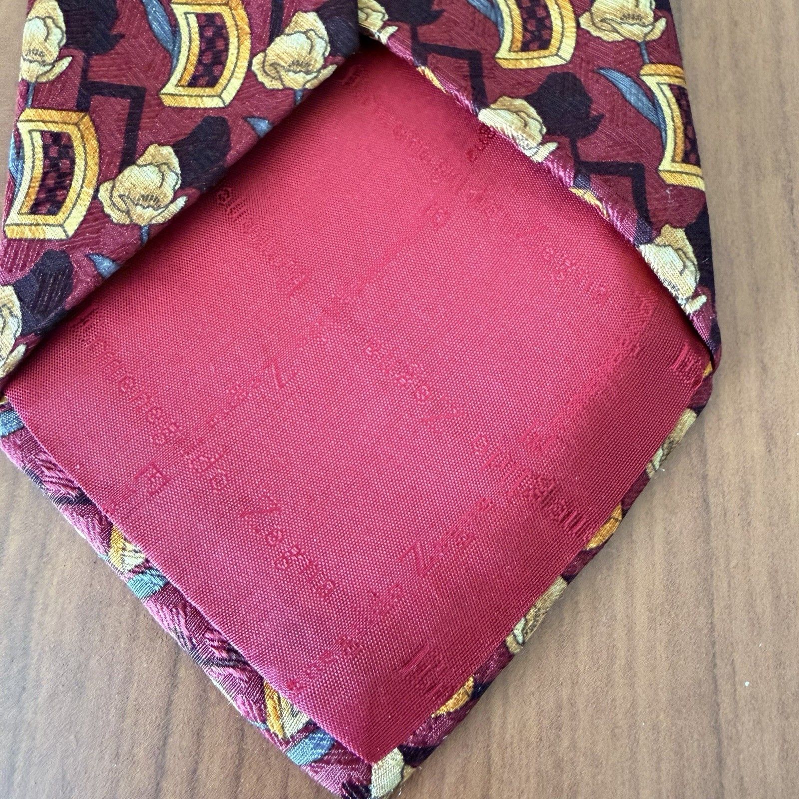 Ermenegildo Zegna Ermenegildo Zegna Silk Tie Burgundy Geometric Abstract 58" Size ONE SIZE - 7 Thumbnail