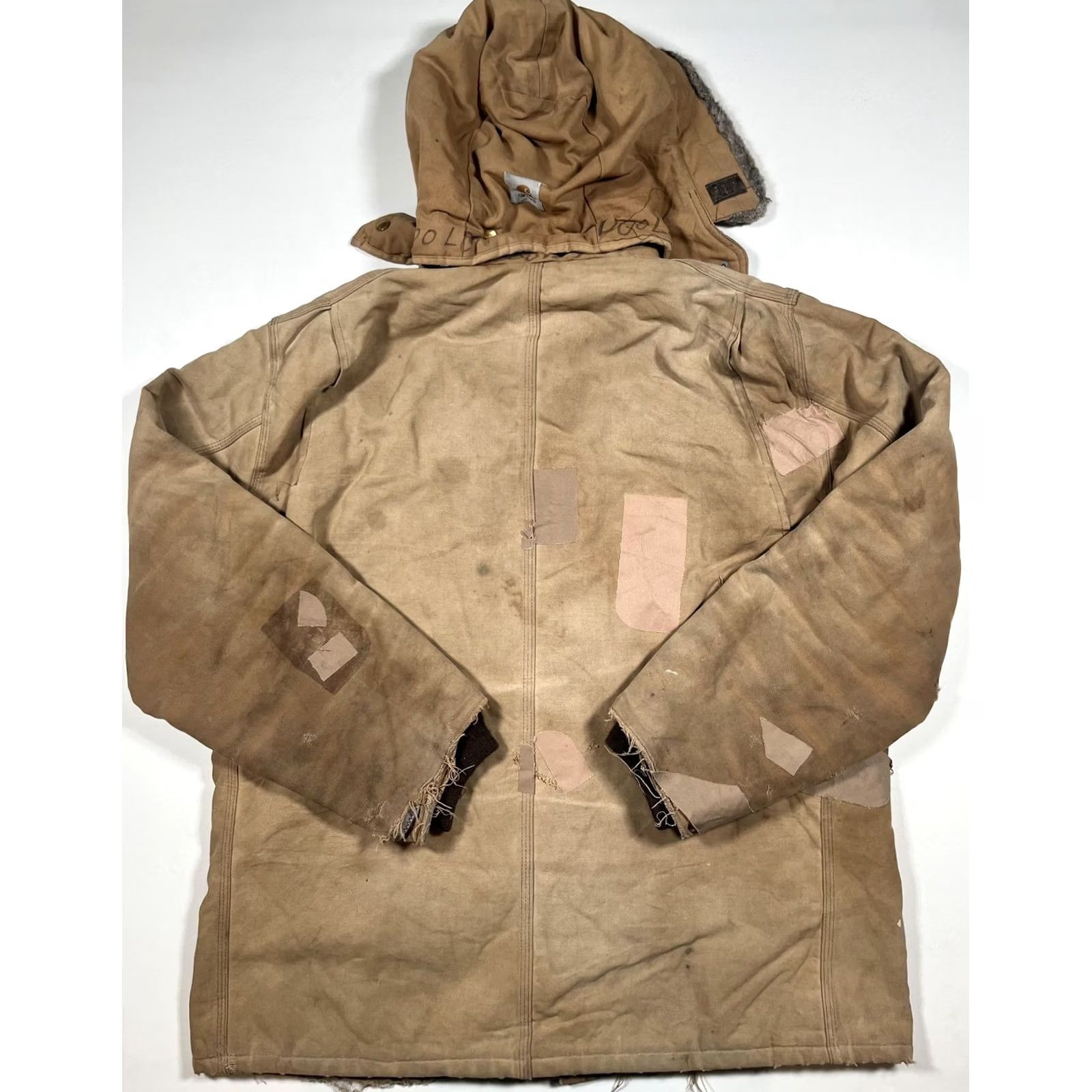 Carhartt VINTAGE Carhartt Coat Mens Brown Canvas Hooded Insulated Parka Workwear USA Read Size US XXL / EU 58 / 5 - 2 Thumbnail