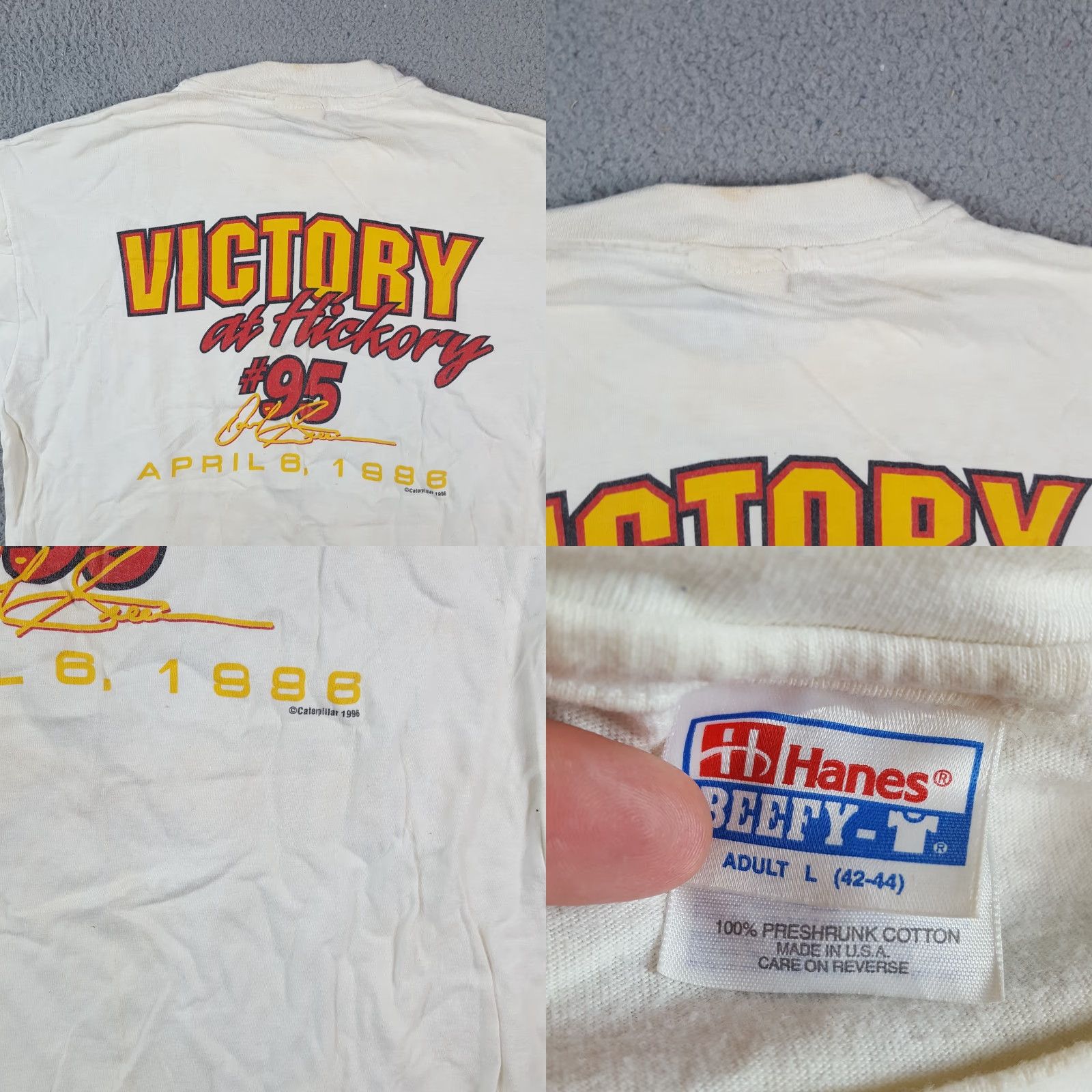 Hanes Vintage 90s NASCAR Racing T-Shirt Sz Large Men Cotton Y2K Race Car Retro NASCAR Logo Tee Size US L / EU 52-54 / 3 - 8 Thumbnail