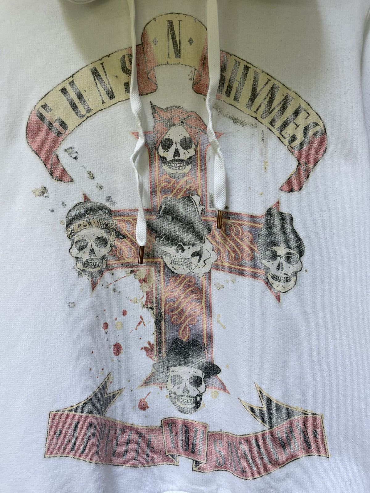 Guns N' Roses Vintage Guns N Roses White Hoodies 00’s Band Rock RARE Size US M / EU 48-50 / 2 - 5 Thumbnail