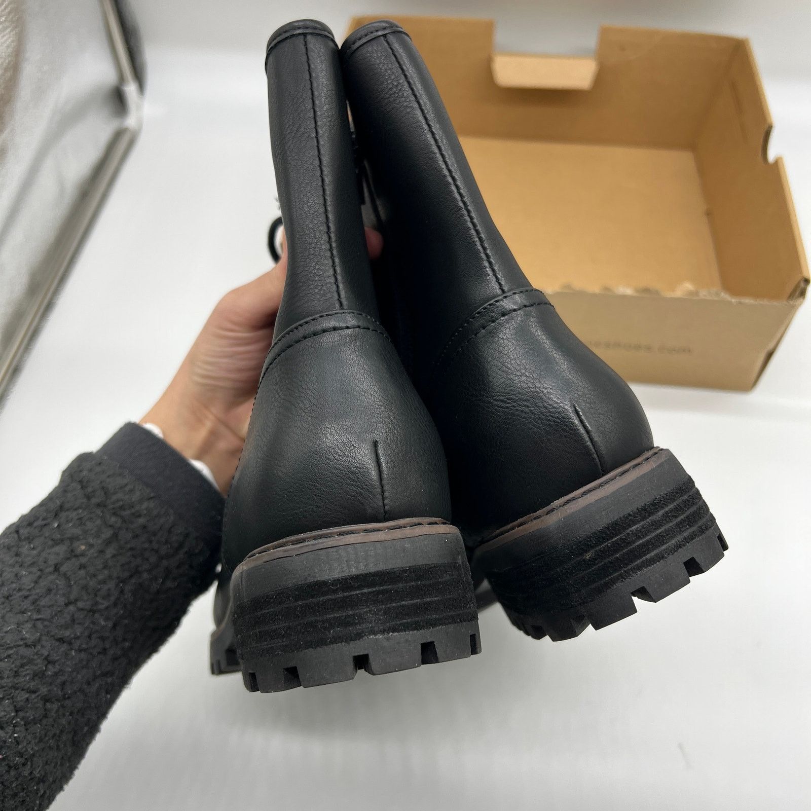Other B.O.C Combat Boots Women's 9.5 M Black Faux Leather Boots Size US 9.5 / IT 39.5 - 6 Thumbnail