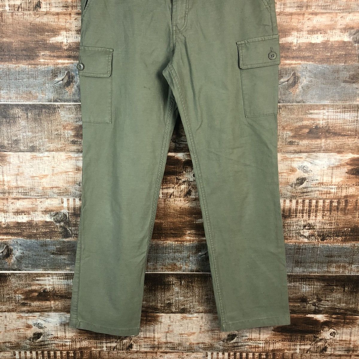 Japanese Brand DL 3Can 4 On Green Cargo Multipocket Pants #C665 Size US 29 - 3 Thumbnail