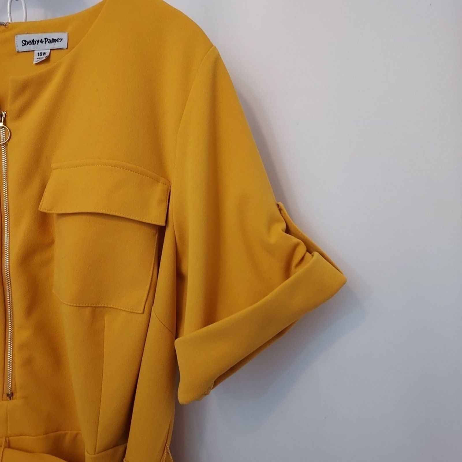 Other Shelby and Palmer Mustard Yellow Fit and Flare Zip Dress Size XXL / US 16-18 / IT 52-54 - 12 Thumbnail