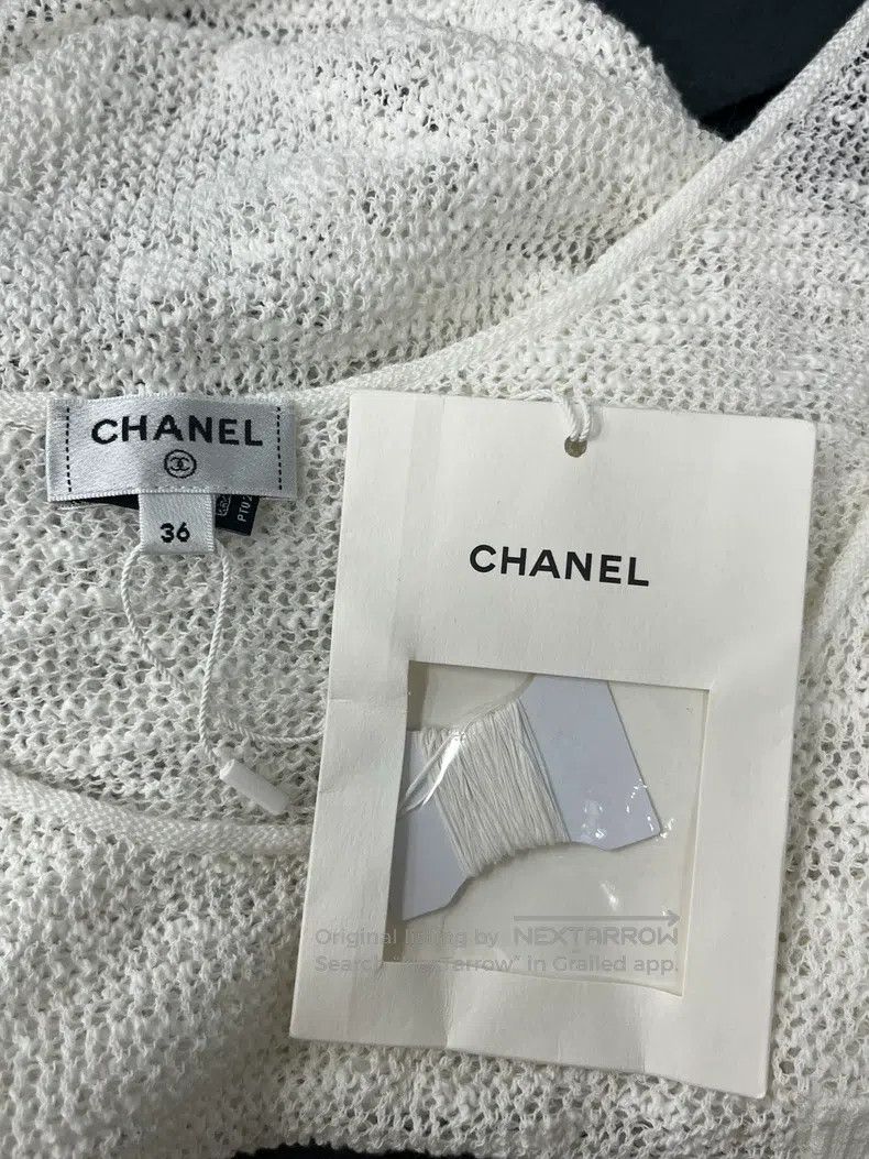Chanel Chanel Beach Series White Pocket Knitted Vest Size XS / US 0-2 / IT 36-38 - 4 Thumbnail