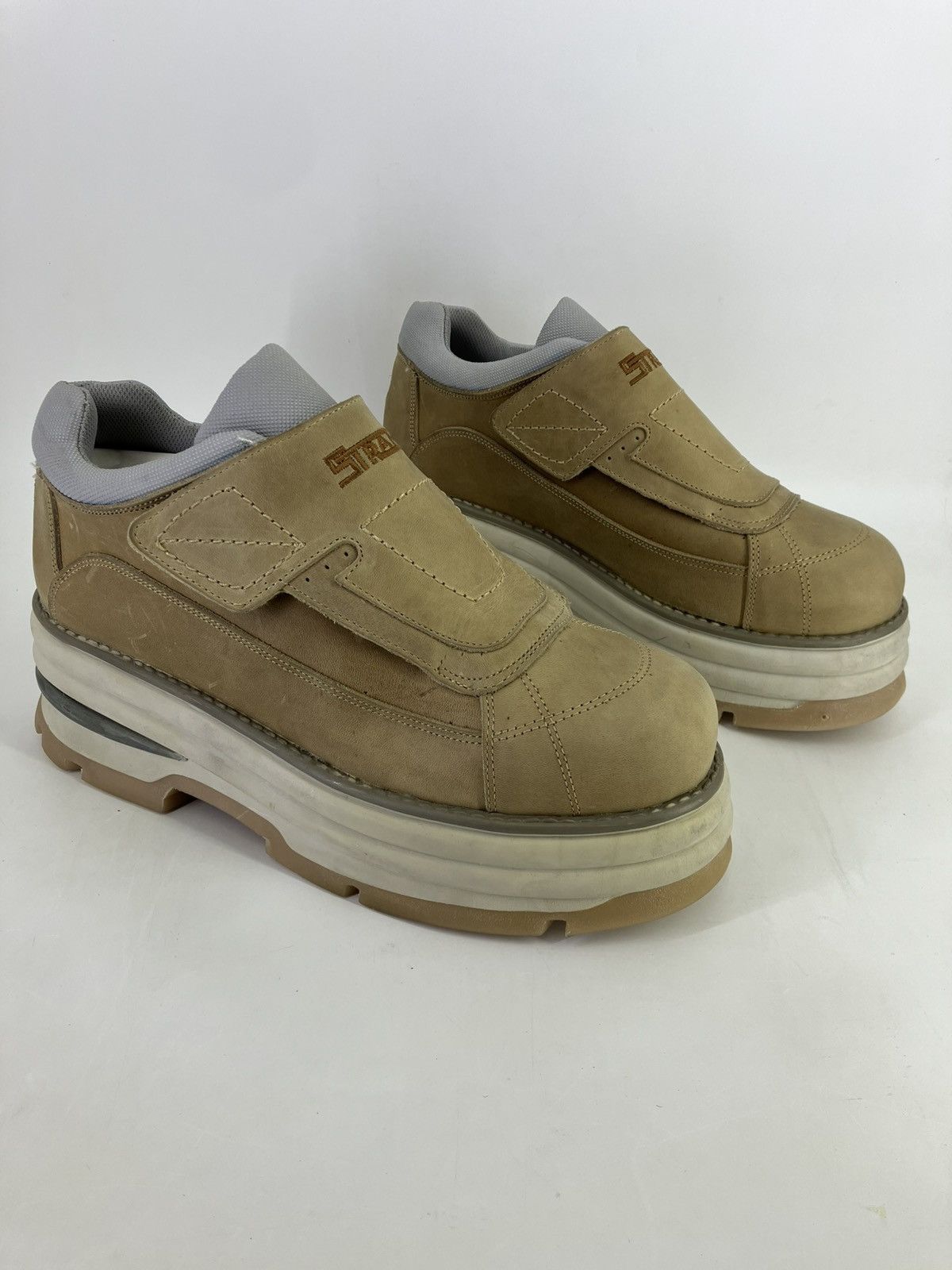 Vintage Strange ? genuine leather chunky platform 90s00s shoes Size US 12 / EU 45 - 1 Thumbnail