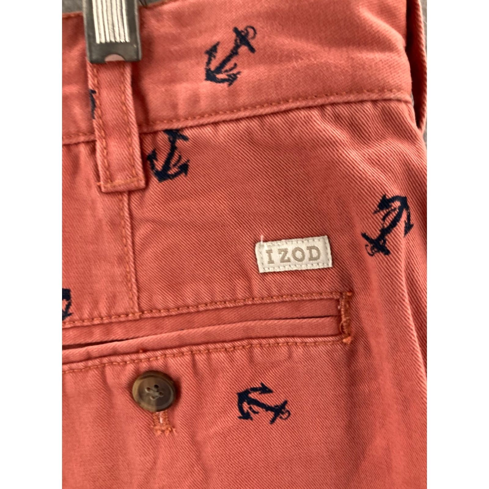 Izod VINTAGE IZOD Shorts Mens 34 Mauve Pink Anchors Print Chinos Preppy Size US 34 / EU 50 - 7 Thumbnail