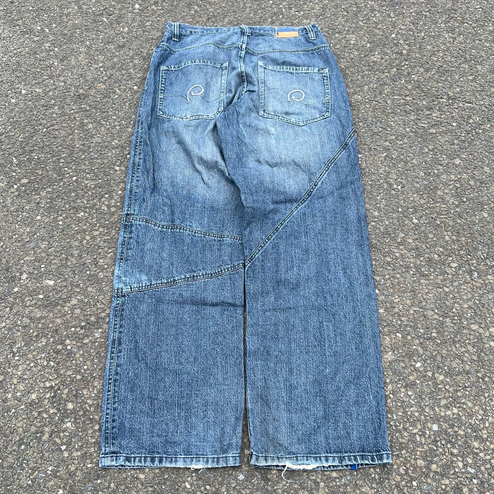 Vintage y2k rocawear baggy denim work blue jeans pants