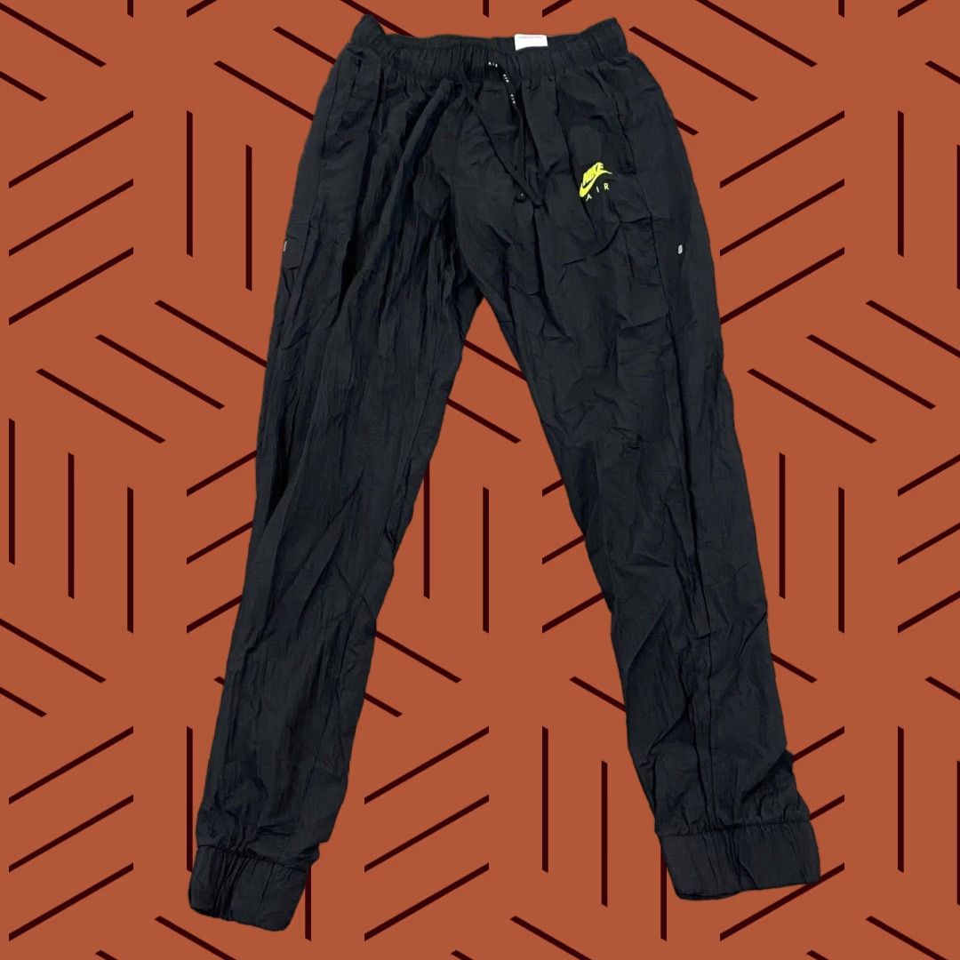 Nike VINTAGE Nike Women's Jogger Pants Activewear Size M Black/Volt 2-in-1 Woven Nylon Running Size 32" / US 10 / IT 46 - 1 Thumbnail