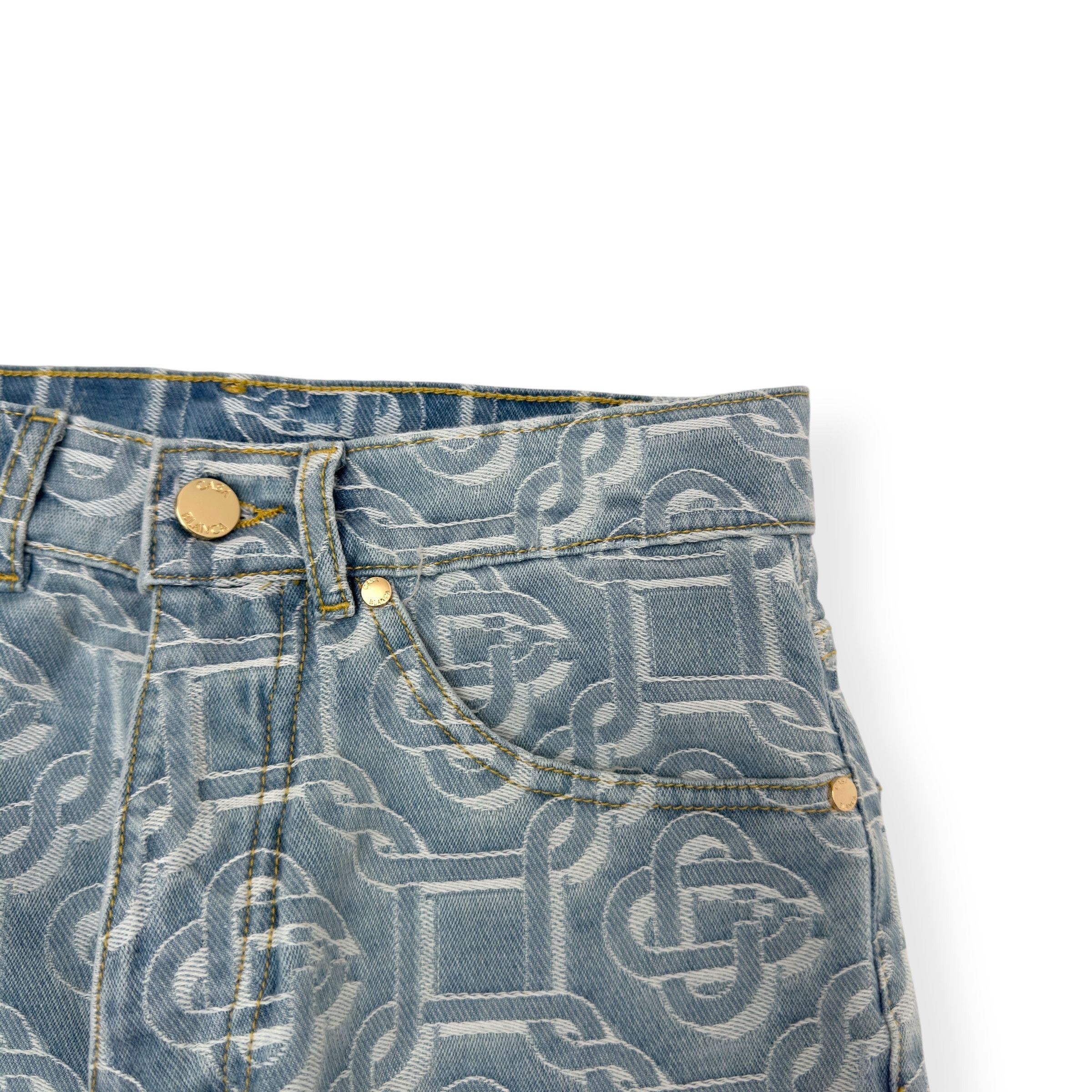 Casablanca CASABLANCA MONOGRAM STRAIGHT-LEG DENIM JEANS BLUE W26” Size 26" / US 2 / IT 38 - 6 Thumbnail