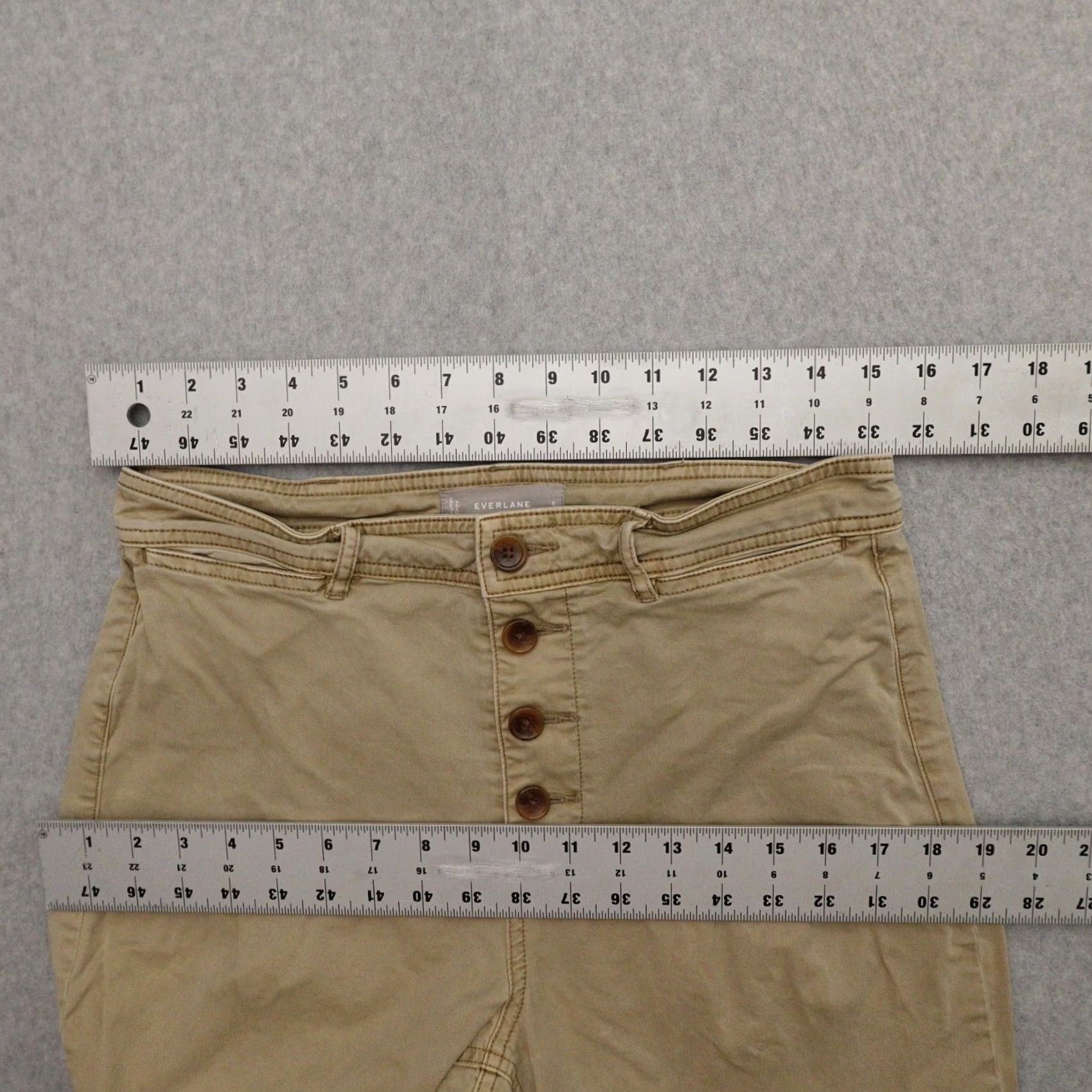 Everlane Everlane Jeans Womens 8 Wide-Leg Khaki Baggy Fit Button Fly 100% Linen Beige Chinos Pants Size 30" / US 8 / IT 44 - 7 Thumbnail