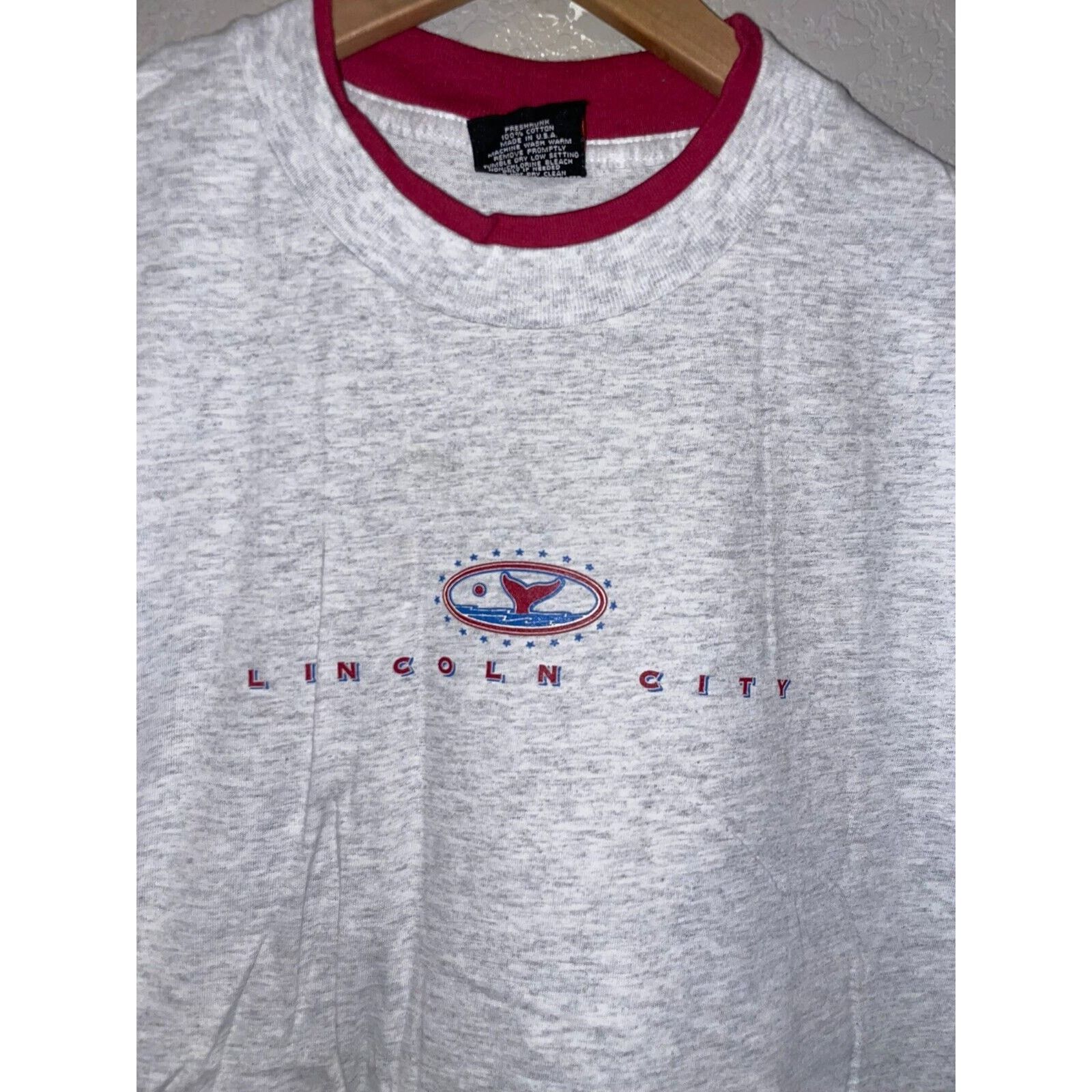 Signal Sport Vintage Lincoln City Shirt Whale Gray Tee VTG 1990s 90s L Size US L / EU 52-54 / 3 - 2 Thumbnail