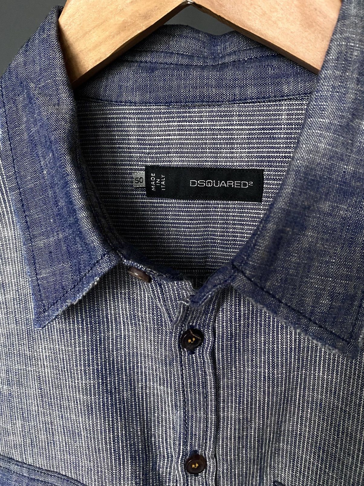 Dsquared2 Dsquared2 2012 Distressed Denim Shirt with Pocket Patch Logo Size US M / EU 48-50 / 2 - 8 Thumbnail