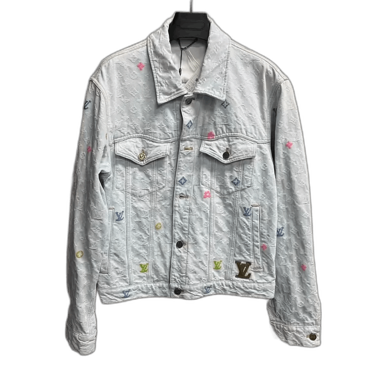 Louis Vuitton Louis Vuitton Light Blue Embroidered Denim Jacket Size US L / EU 52-54 / 3 - 1 Thumbnail