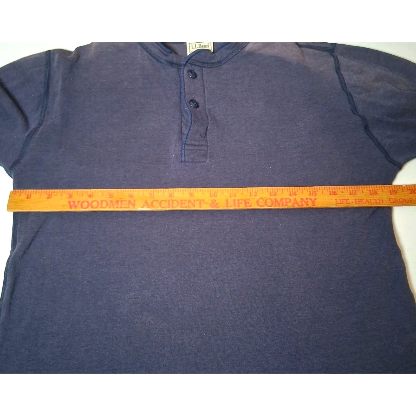 Vintage LL Bean River Driver Shirt Men S Henley Blue Distressed Workwear Wool Blend Button-Up Long Sleeve Shirt Size US S / EU 44-46 / 1 - 3 Thumbnail