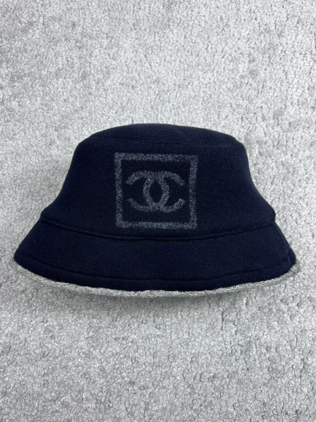 Chanel Chanel Blue Wool/Cotton CC Logo Bucket Hat Size ONE SIZE - 4 Thumbnail