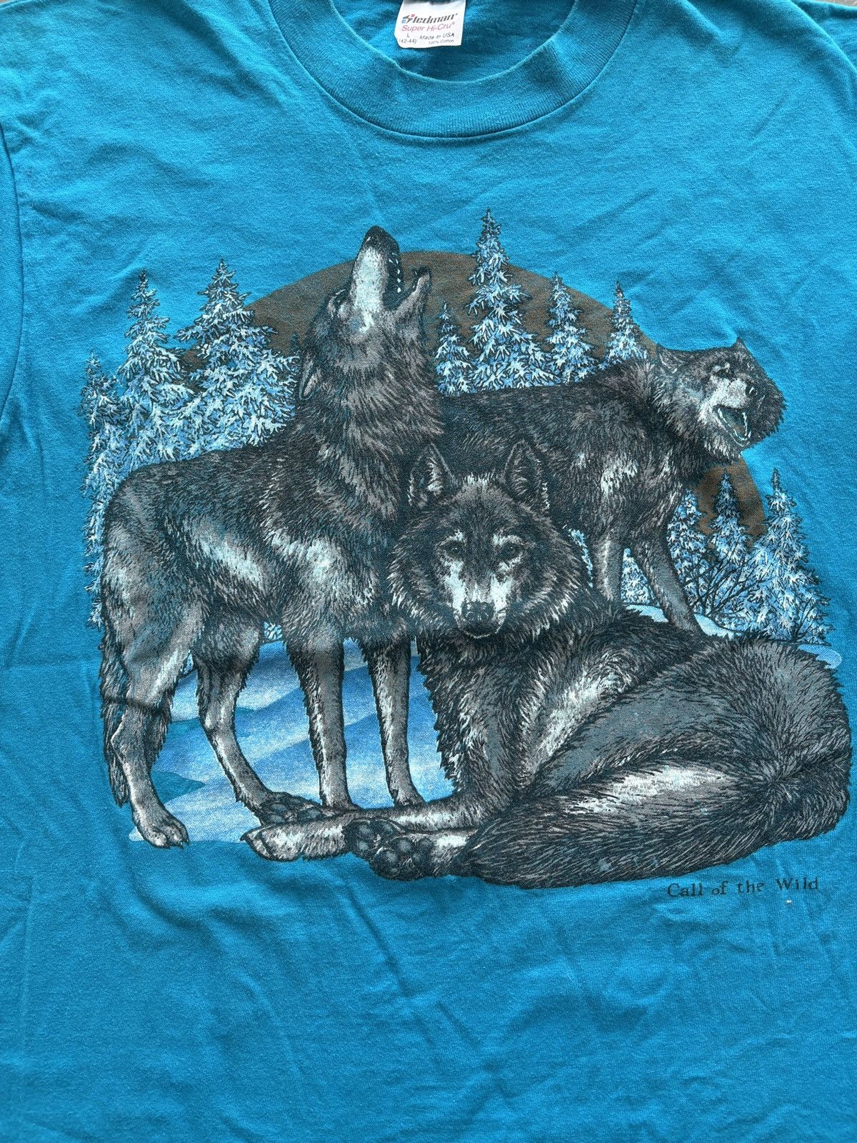 Vintage Vintage 80s Wolf Graphic Tee Size US M / EU 48-50 / 2 - 2 Thumbnail