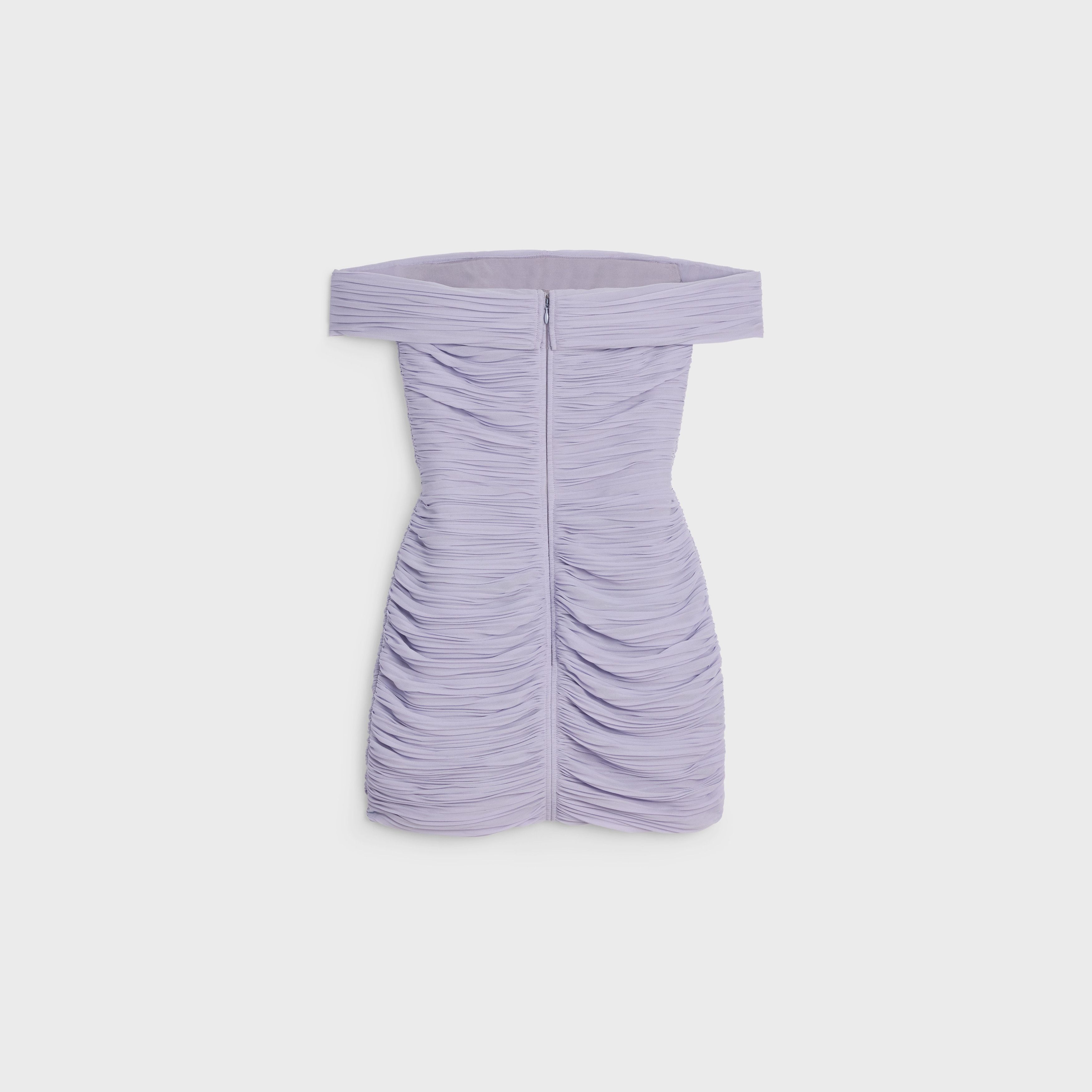 Celine o1w1db11124 Lolita Silk Georgette Mini Dress in Purple Size XS / US 0-2 / IT 36-38 - 2 Thumbnail
