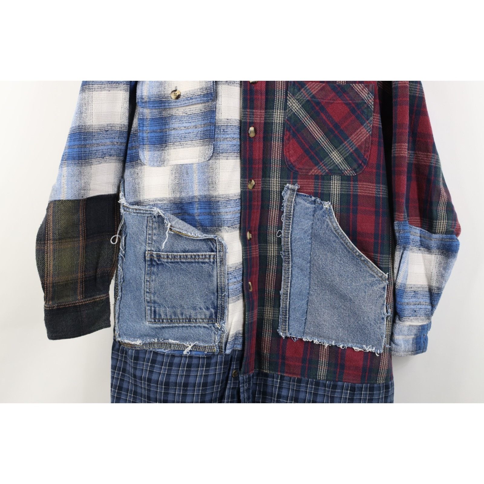Vintage Vintage 90s Y2K Streetwear Custom Made Flannel Shirt Dress Size L / US 10 / IT 46 - 3 Thumbnail