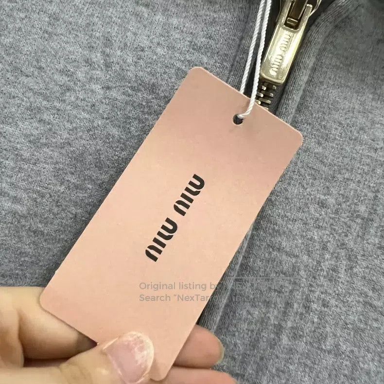 Miu Miu Miu Miu 38 Gray small logo zipper hoodie Size M / US 6-8 / IT 42-44 - 5 Thumbnail
