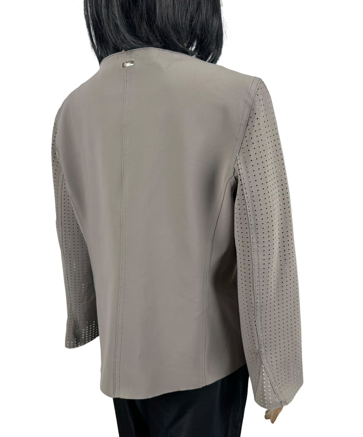Herno HERNO Round Neck Zip Gray Jacket Perforated Size 46 Size L / US 10 / IT 46 - 11 Thumbnail