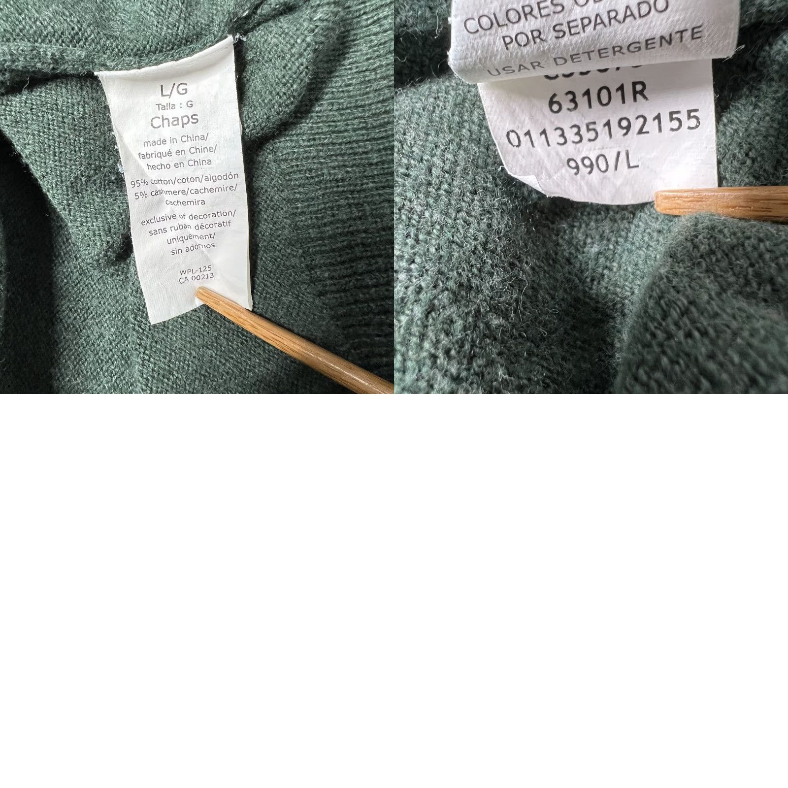 Chaps Chaps Sweater Mens Large V-Neck Pullover Tight-Knit Hunter Green Midweight Crew Neck Casual-Party/Cocktail Size US L / EU 52-54 / 3 - 10 Thumbnail