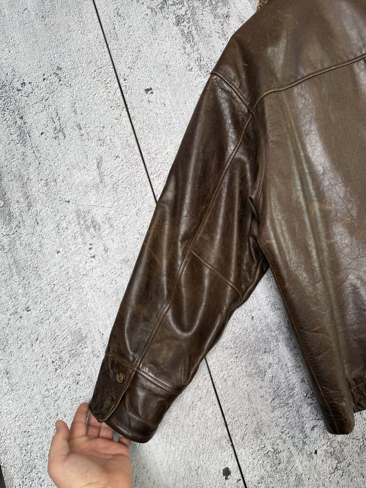 Timberland Vintage Timberland Leather Jacket Brown Shearling Collar Size US M / EU 48-50 / 2 - 16 Thumbnail