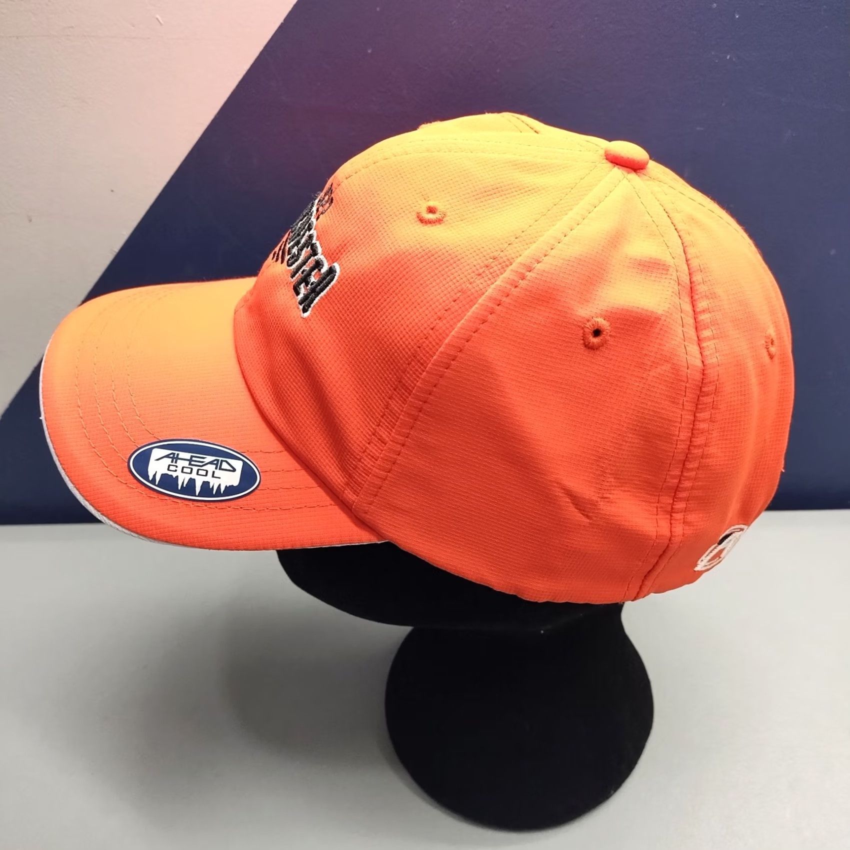 Vintage Ahead Baseball Cap Mens Size Adjustable Orange White Hook & Loop Size ONE SIZE - 2 Thumbnail