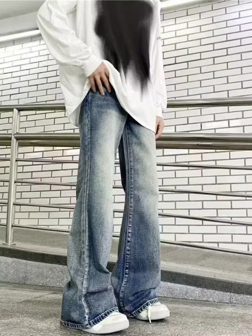 Designer × Japanese Brand Blue Baggy Flared Denim Jeans Size US 32 / EU 48 - 1 Thumbnail