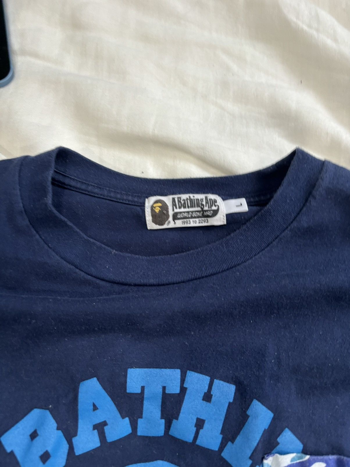 Bape Bape Blue ABC CAMO POCKET TEE Size US L / EU 52-54 / 3 - 2 Thumbnail