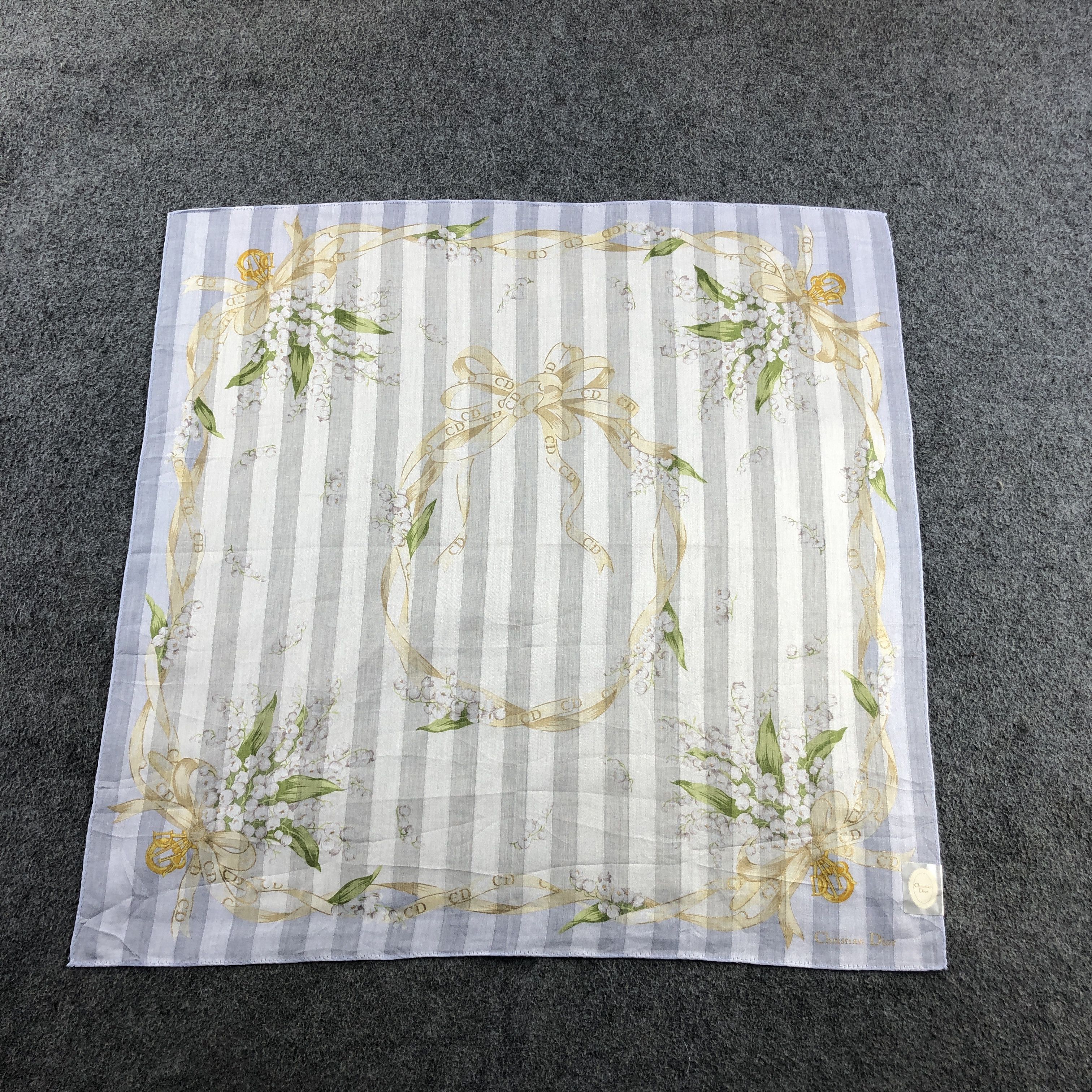 Christian Dior Monsieur Christian Dior Handkerchief Neckerchief Bandana H2722 Size ONE SIZE - 2 Thumbnail