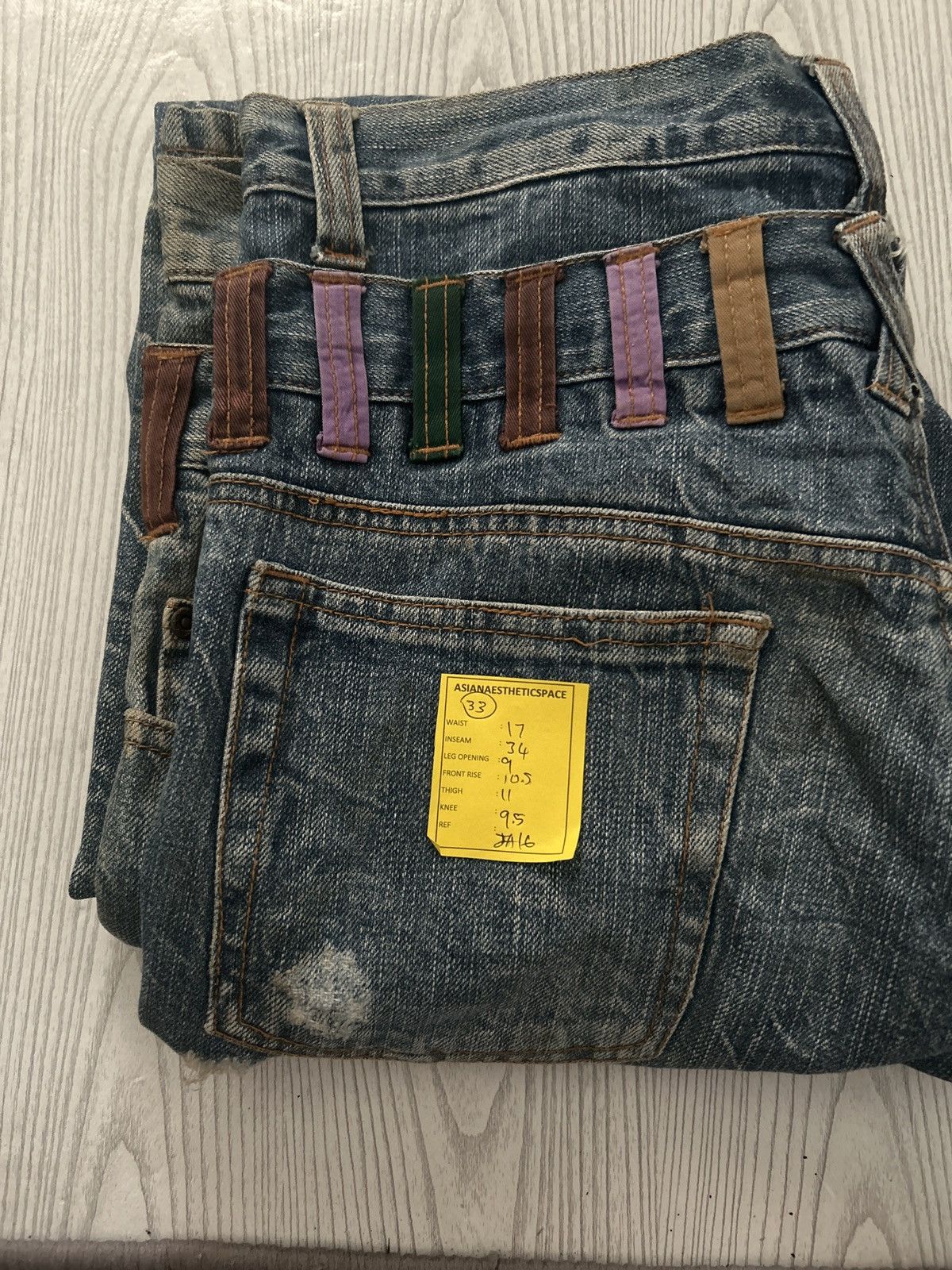 Le Grande Bleu (L.G.B.) Nylaus Distressed Y2K Clawn Marks Archive Rave Watanabe Size US 33 - 21 Thumbnail