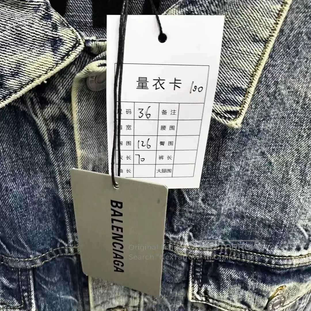 Balenciaga Balenciaga Denim Jacket with Embroidered Logo. Size US XS / EU 42 / 0 - 6 Thumbnail