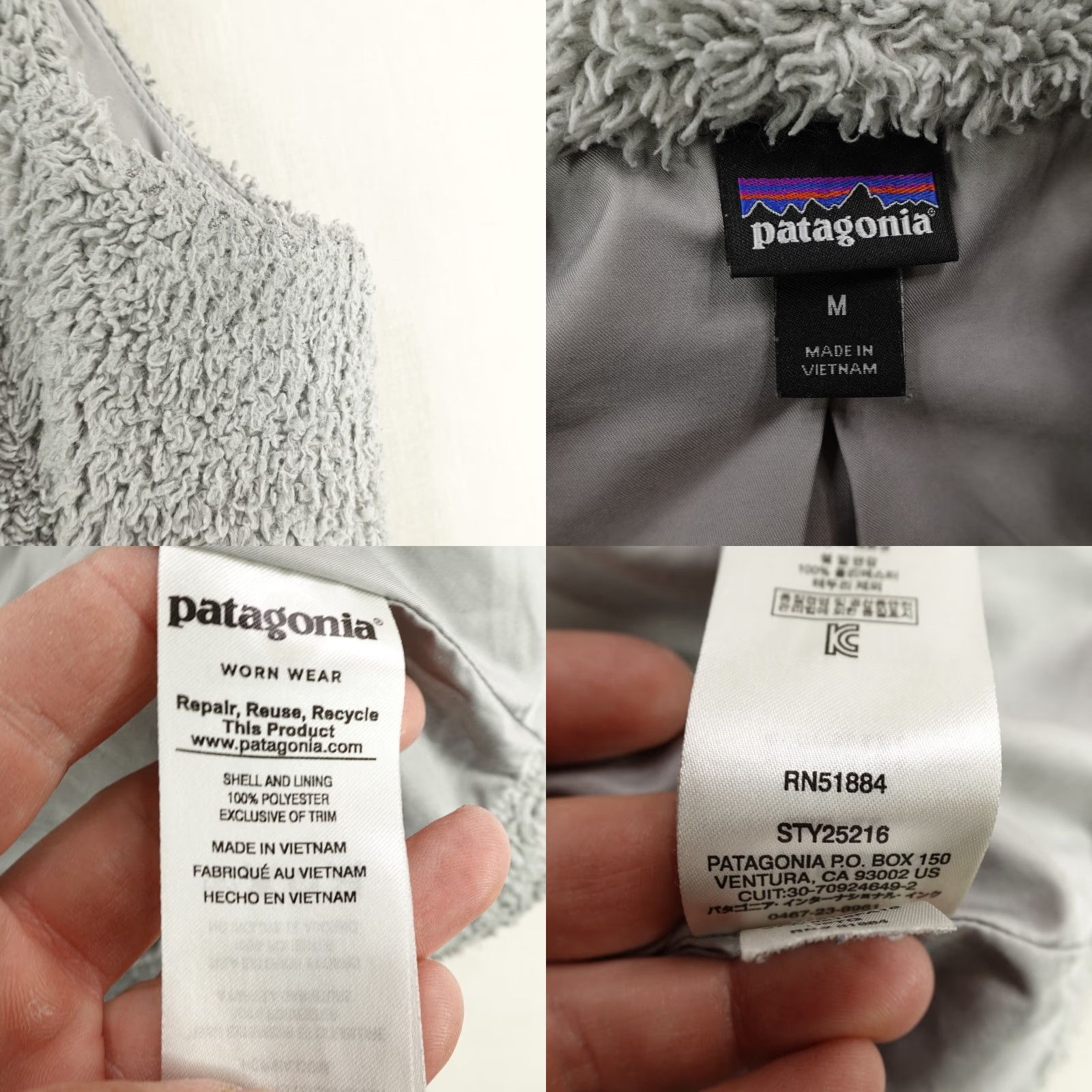 Patagonia VINTAGE Patagonia Vest Womens Medium Gray Los Gatos Fleece Sweater High Pile Full Zip Up Size M / US 6-8 / IT 42-44 - 8 Thumbnail