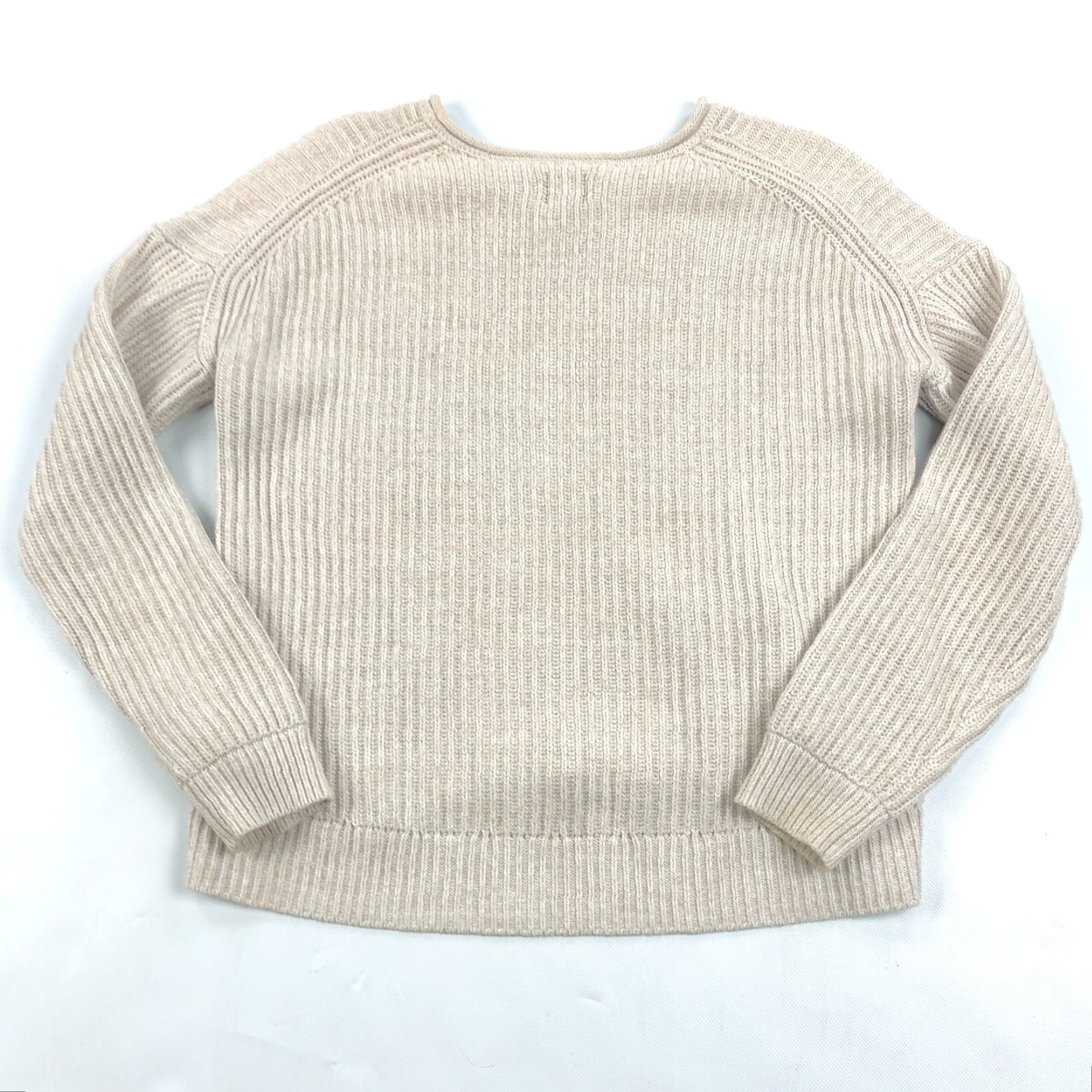 Gap GAP Sweater Womens S Relaxed Crew Knit Pullover Oatmeal Beige High Low Hem Ribbed Knit 100% Cotton Mens? No Size S / US 4 / IT 40 - 5 Thumbnail