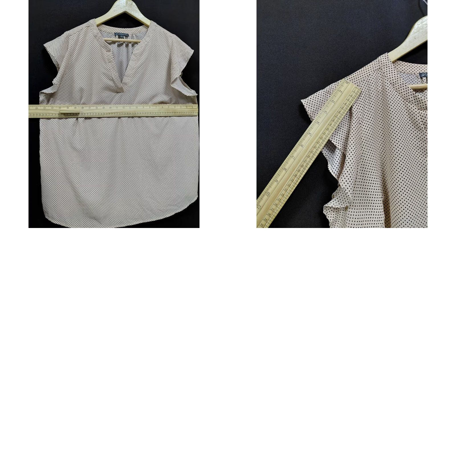 Adrianna Papell ADRIANNA PAPELL Polka Dot Blouse Beige Women Knit Short Sleeve Size 1X Size XL / US 12-14 / IT 48-50 - 8 Thumbnail