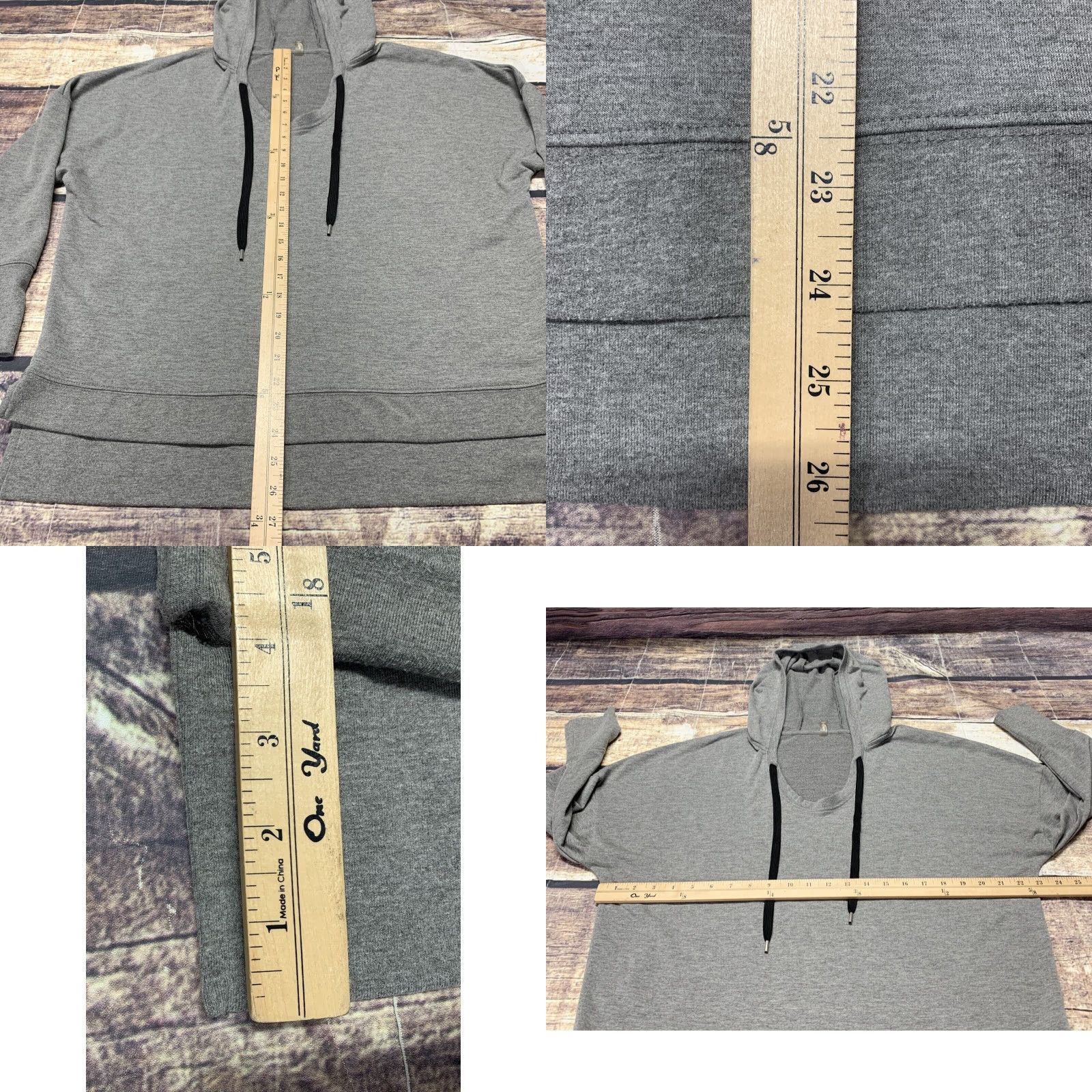 Vintage MTA Sport Hoodie Woman’s Size Medium Gray Dolman Sleeve 4" Side Slits Hooded Pullover Womens Size M / US 6-8 / IT 42-44 - 8 Thumbnail