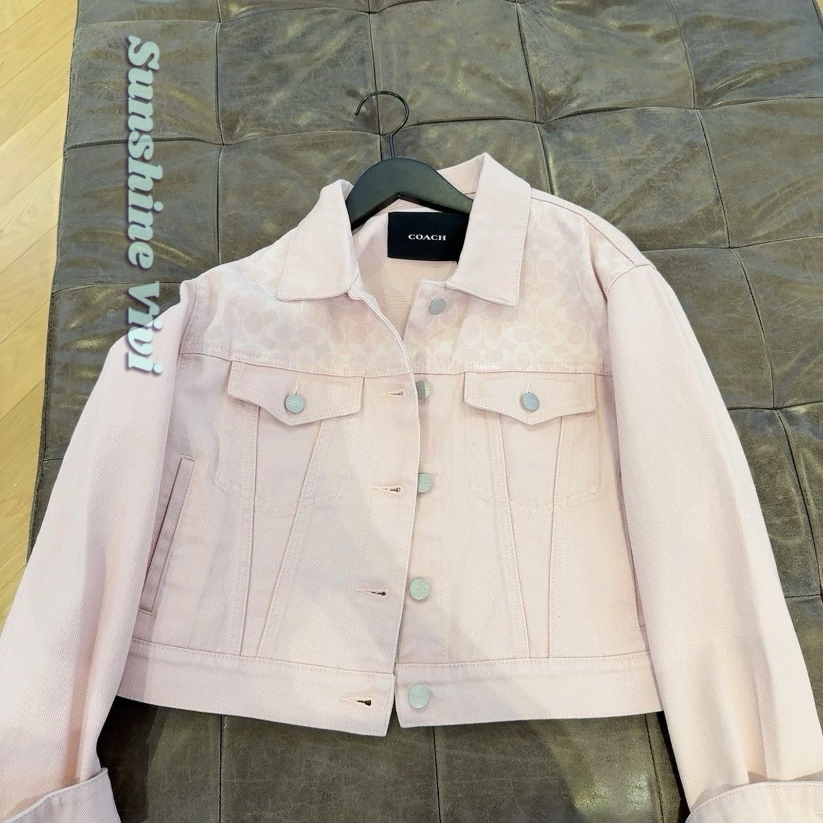 Coach NWT COACH Colorful Signature Denim Jacket Woman's CBB95 Pink Size M / US 6-8 / IT 42-44 - 1 Thumbnail